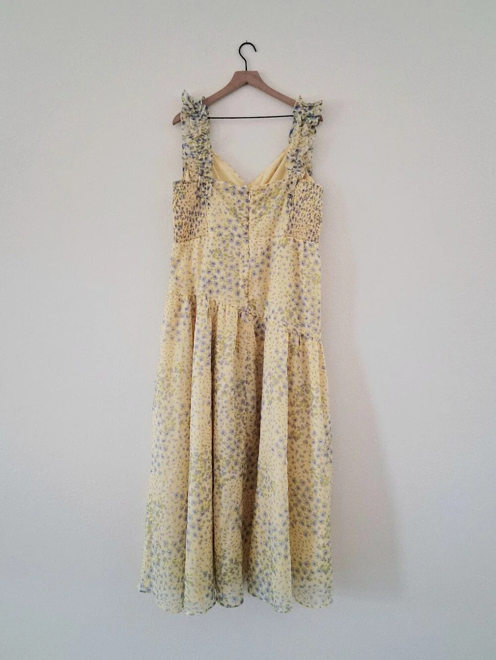 Abercrombie & Fitch Ruffle Strap High Low Chiffon Floral Maxi Dress
